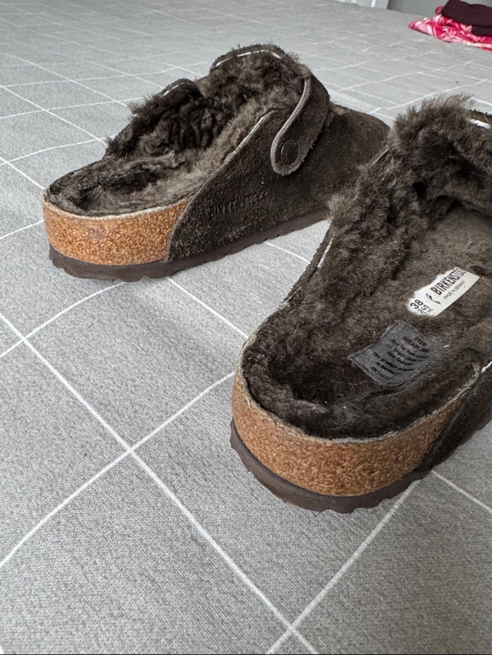 Birkenstock shearling Lined Brown Suede Boston Clogs - Picture 6 of 10